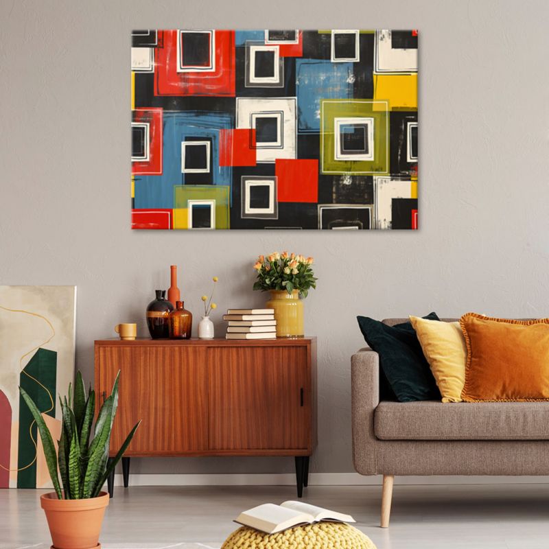 Obraz do salonu sypialni Feeby Kolorowa Abstrakcja Retro 100x70cm 1szt