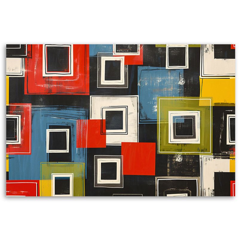 Obraz do salonu sypialni Feeby Kolorowa Abstrakcja Retro 100x70cm 1szt