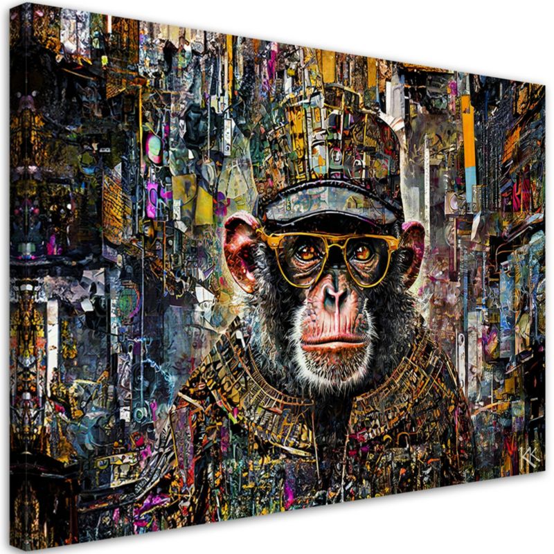 Obraz do salonu sypialni Feeby Kolorowa Małpa 120x80 cm 1szt