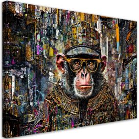 Obraz do salonu sypialni Feeby Kolorowa Małpa 120x80 cm 1szt