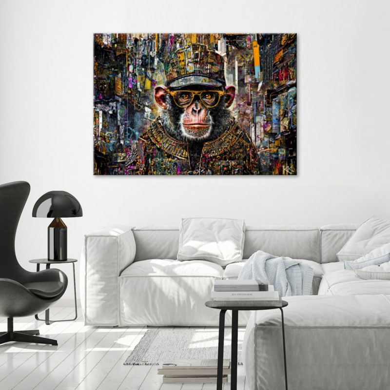 Obraz do salonu sypialni Feeby Kolorowa Małpa 120x80 cm 1szt