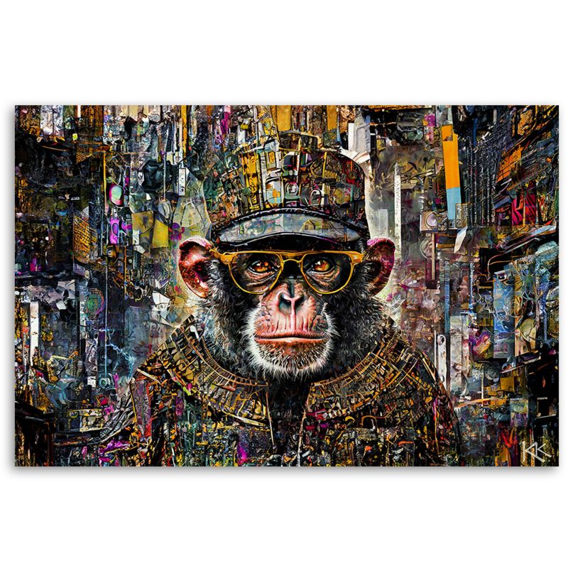 Obraz do salonu sypialni Feeby Kolorowa Małpa 120x80 cm 1szt