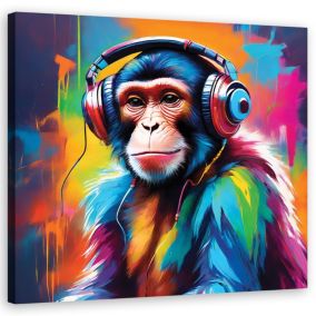 Obraz do salonu sypialni Feeby Kolorowa Małpa Dj 60x60 cm 1szt