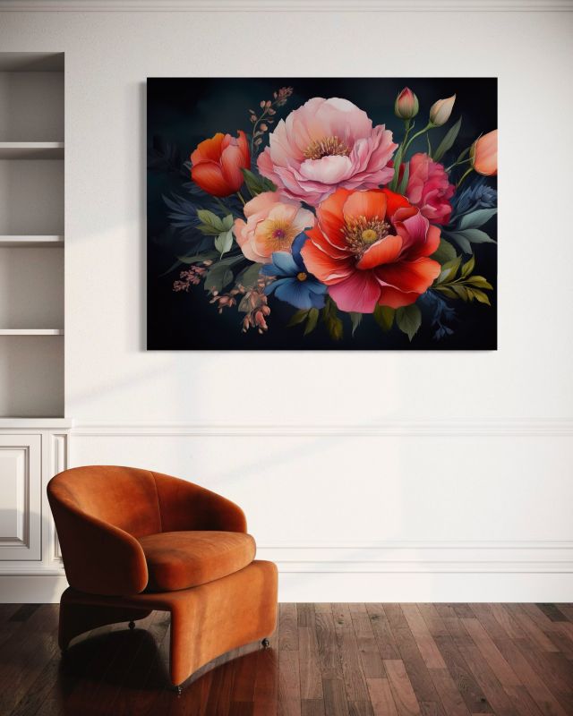Obraz do salonu sypialni Feeby Kolorowe Kwiaty Rośliny 60x40 cm 1szt