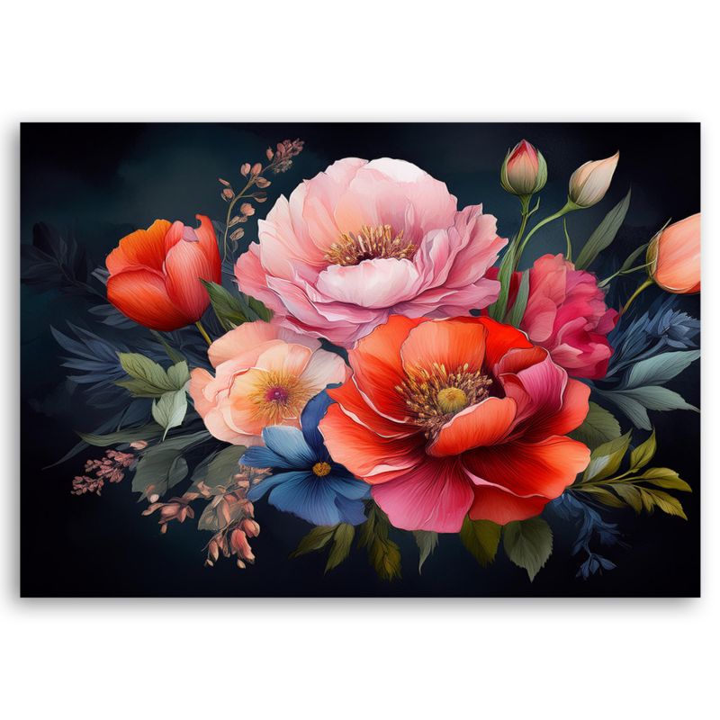 Obraz do salonu sypialni Feeby Kolorowe Kwiaty Rośliny 60x40 cm 1szt
