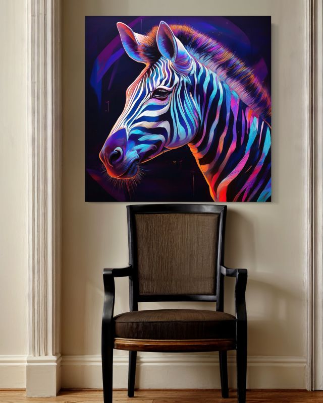 Obraz do salonu sypialni Feeby Kolorowe Zwierzęta Zebry 60x60 cm 1szt