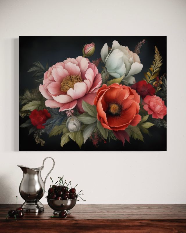 Obraz do salonu sypialni Feeby Kolorowy Bukiet Vintage 90x60 cm 1szt