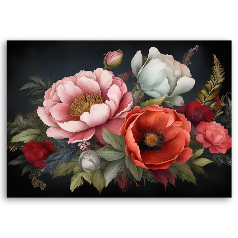Obraz do salonu sypialni Feeby Kolorowy Bukiet Vintage 90x60 cm 1szt
