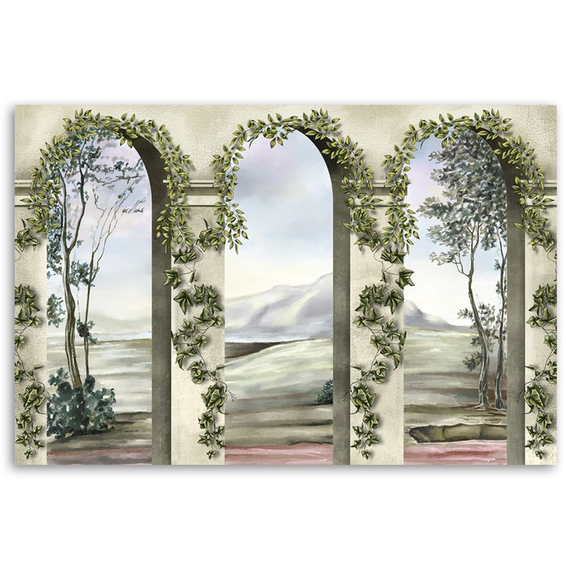 Obraz do salonu sypialni Feeby Kolumny Bluszcz Pejzaż Zielony 120x80cm 1szt