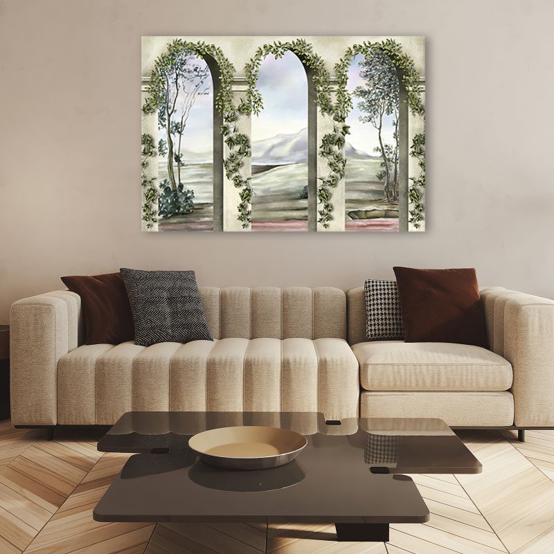 Obraz do salonu sypialni Feeby Kolumny Bluszcz Pejzaż Zielony 120x80cm 1szt
