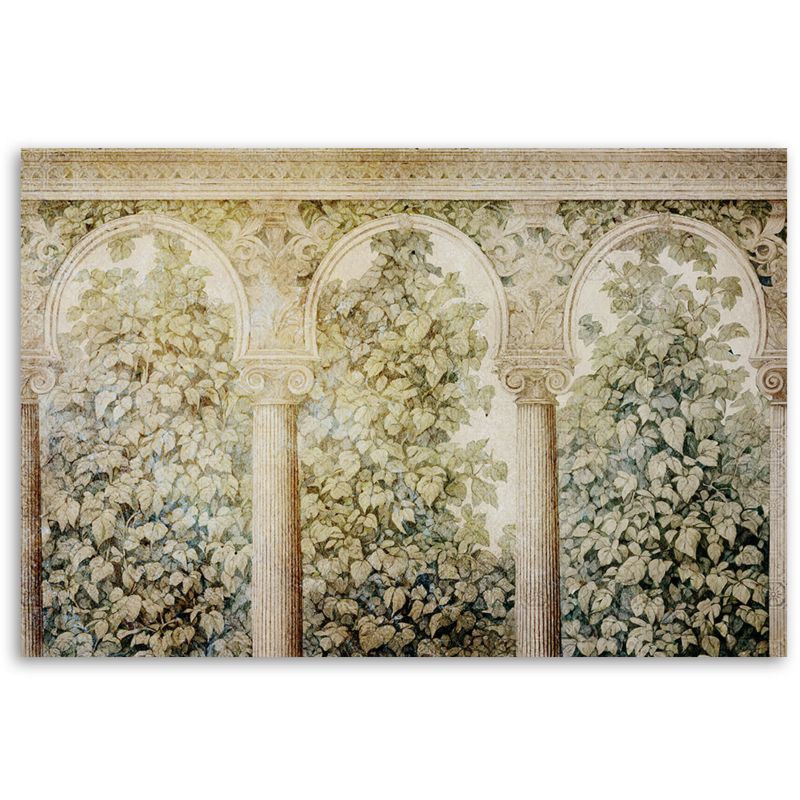 Obraz do salonu sypialni Feeby Kolumny Bluszcz Rośliny Beżowy 100x70 cm 1szt