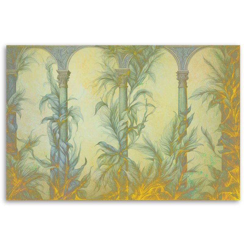 Obraz do salonu sypialni Feeby Kolumny Liście Boho Żółty 120x80 cm 1szt