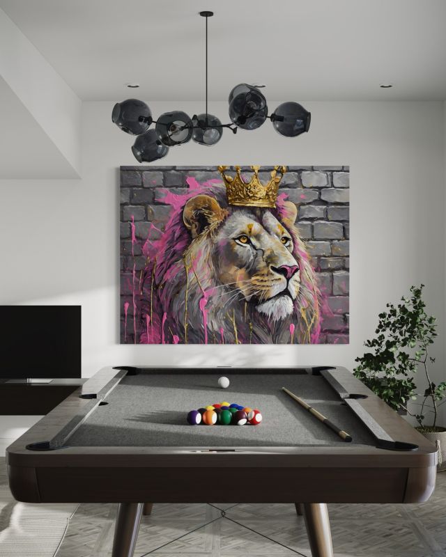 Obraz do salonu sypialni Feeby Król Lew Różowy 90x60 cm 1szt