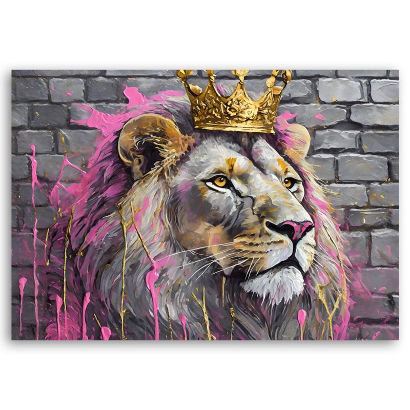Obraz do salonu sypialni Feeby Król Lew Różowy 90x60 cm 1szt