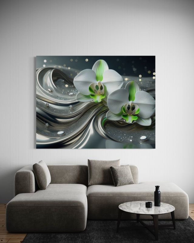 Obraz do salonu sypialni Feeby Kwiat Abstrakcja Storczyk 90x60 cm 1szt