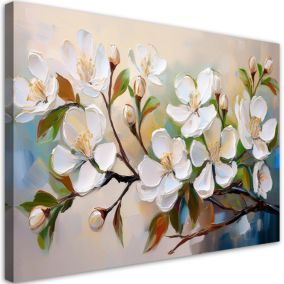 Obraz do salonu sypialni Feeby Kwiat Jabłoni Malowany 120x80 cm 1 szt