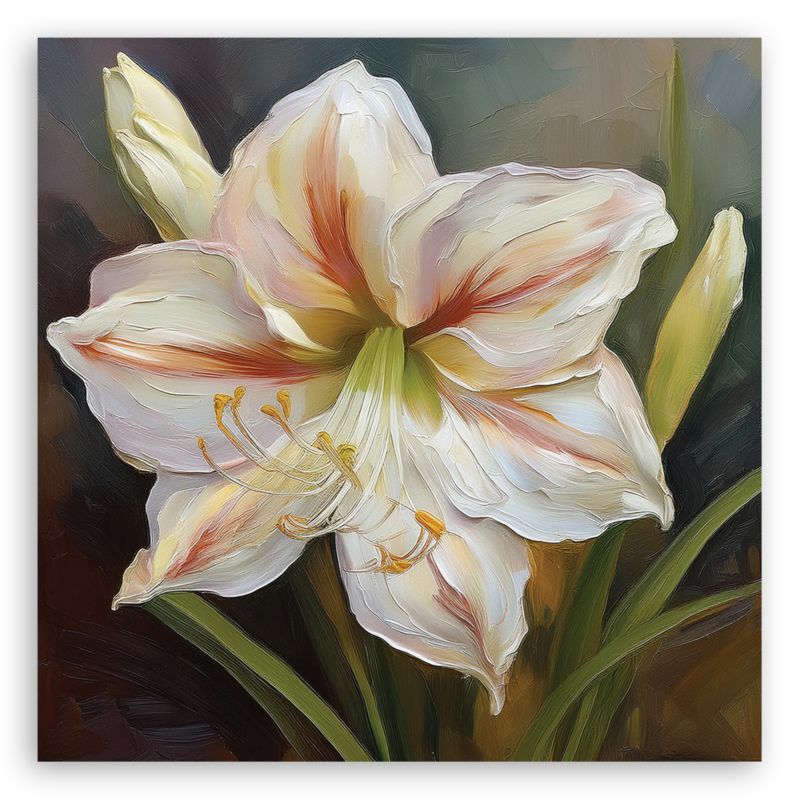 Obraz do salonu sypialni Feeby Kwiat Lilia Botanika 60x60 cm 1szt