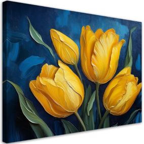 Obraz do salonu sypialni Feeby Kwiat Natura Tulipan Żółty 120x80 cm 1szt