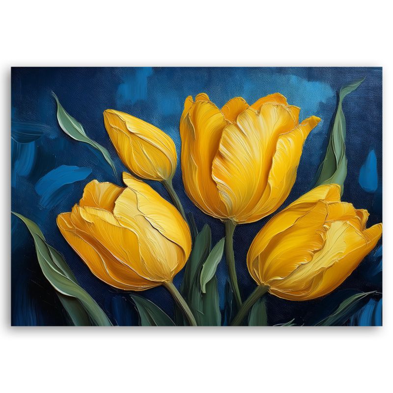 Obraz do salonu sypialni Feeby Kwiat Natura Tulipan Żółty 120x80 cm 1szt