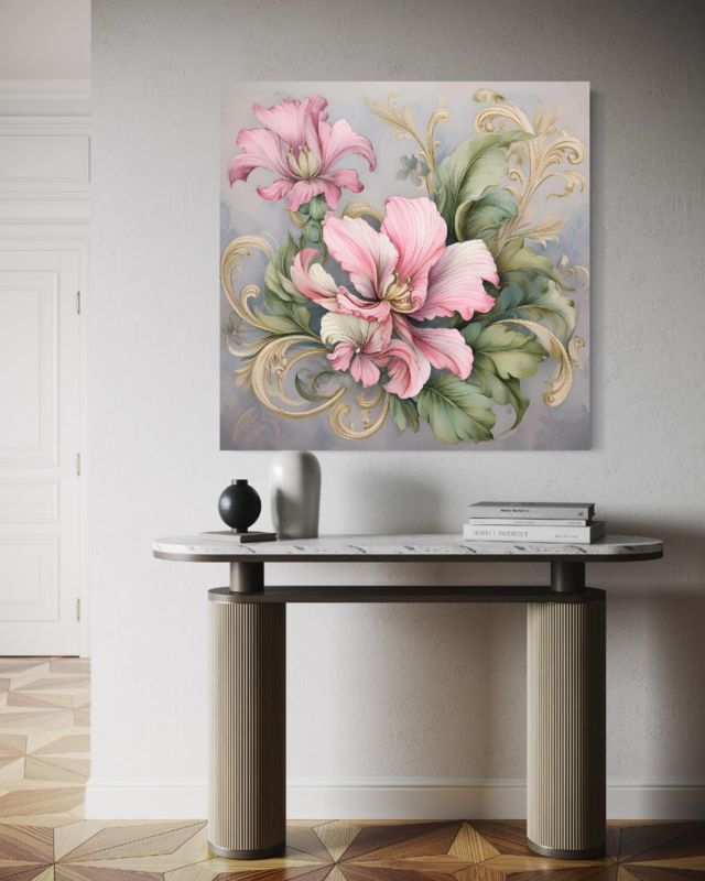 Obraz do salonu sypialni Feeby Kwiat Shabby Chic 40x40 cm 1szt