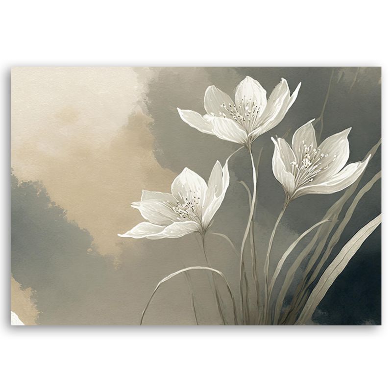 Obraz do salonu sypialni Feeby Kwiaty Boho Abstrakcja Beż 60x40 cm 1szt
