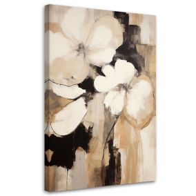 Obraz do salonu sypialni Feeby Kwiaty Boho Beżowy Abstrakcja 60x90cm 1szt