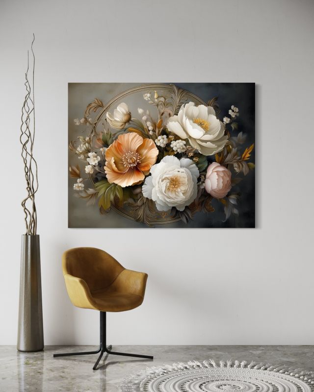 Obraz do salonu sypialni Feeby Kwiaty Botanika Liście 60x40 cm 1szt