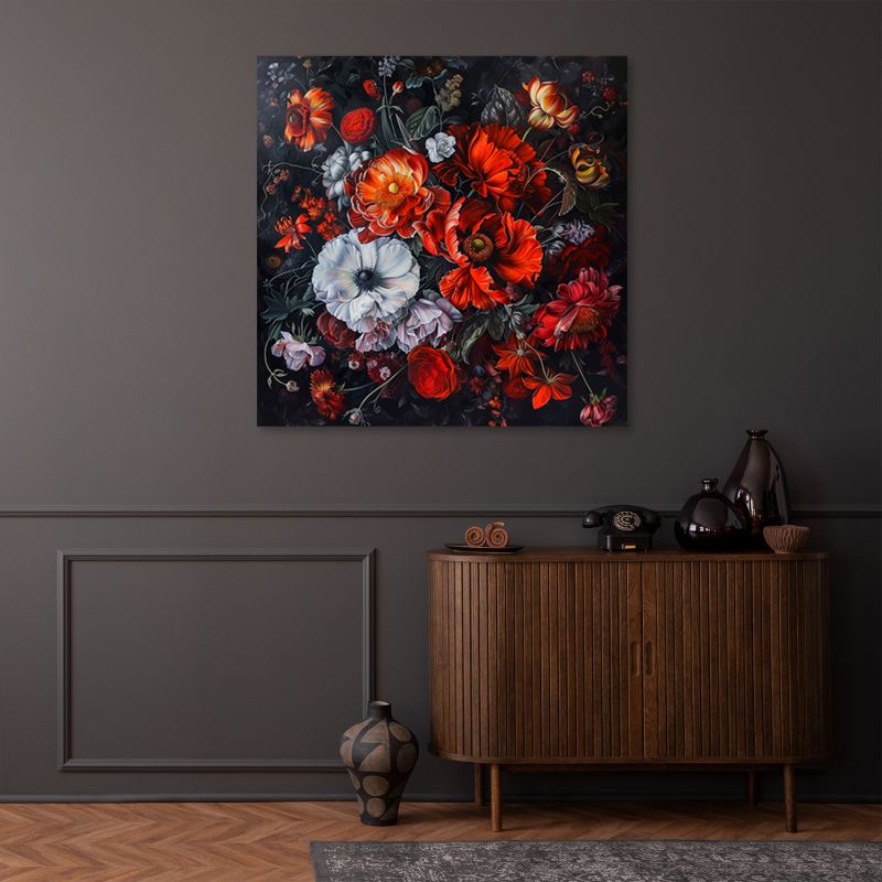 Obraz do salonu sypialni Feeby Kwiaty Czerwone Róże 30x30 cm 1szt