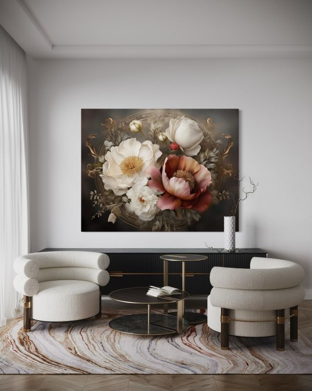 Obraz do salonu sypialni Feeby Kwiaty I Liście Natura 60x40 cm 1szt