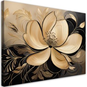 Obraz do salonu sypialni Feeby Kwiaty Liście Glamour 120x80 cm 1szt