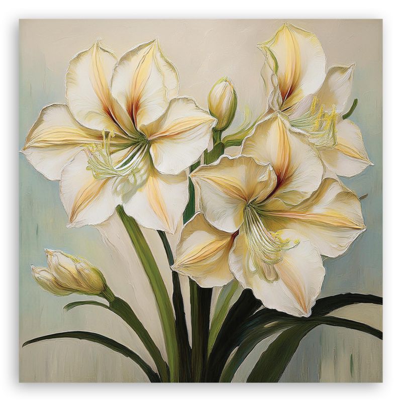 Obraz do salonu sypialni Feeby Kwiaty Lilie Białe 40x40 cm 1szt