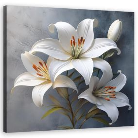 Obraz do salonu sypialni Feeby Kwiaty Lilie Biały 50x50 cm 1szt