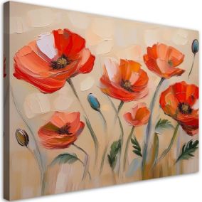 Obraz do salonu sypialni Feeby Kwiaty Maki Natura 60x40 cm 1szt