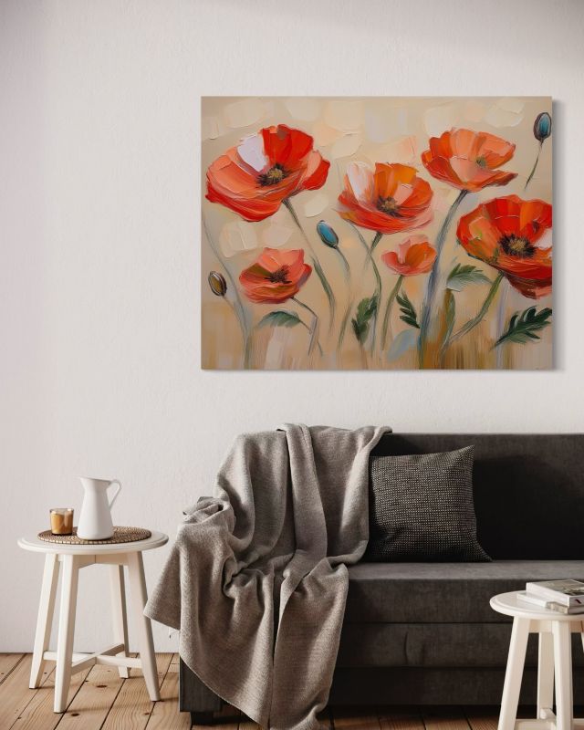 Obraz do salonu sypialni Feeby Kwiaty Maki Natura 60x40 cm 1szt