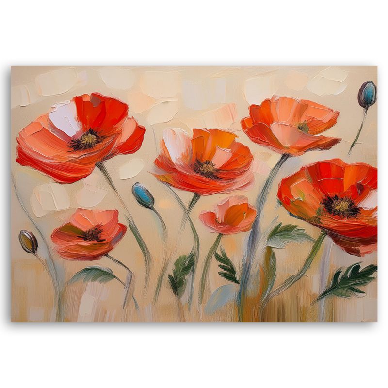 Obraz do salonu sypialni Feeby Kwiaty Maki Natura 60x40 cm 1szt