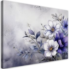 Obraz do salonu sypialni Feeby Kwiaty Natura Fioletowy 90x60 cm 1szt