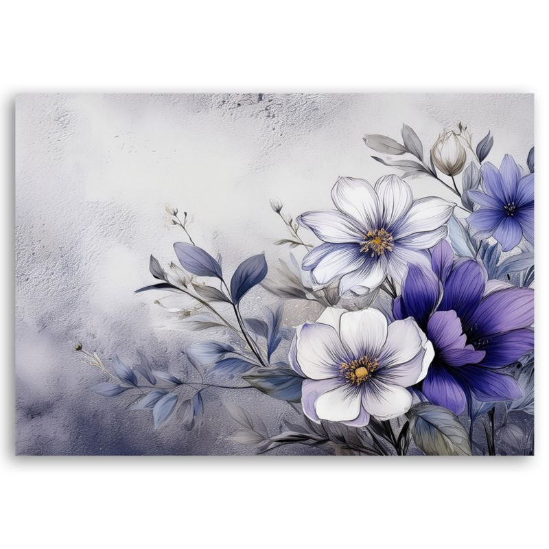 Obraz do salonu sypialni Feeby Kwiaty Natura Fioletowy 90x60 cm 1szt