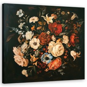 Obraz do salonu sypialni Feeby Kwiaty Retro Vintage 40x40 cm 1szt