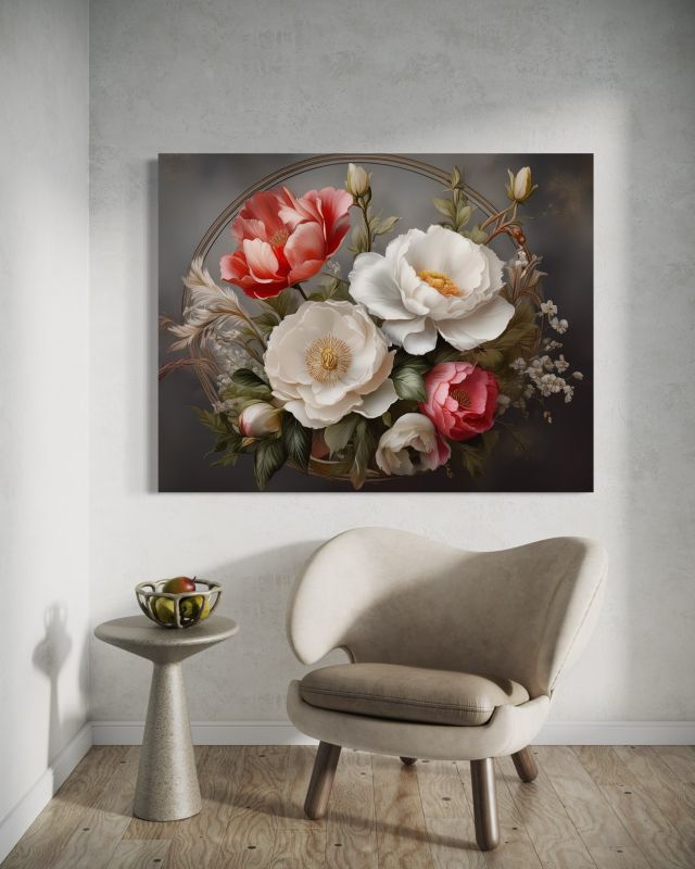 Obraz do salonu sypialni Feeby Kwiaty Shabby Chic 90x60 cm 1szt