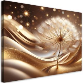 Obraz do salonu sypialni Feeby Kwiaty Złoty Glamour 120x80 cm 1szt