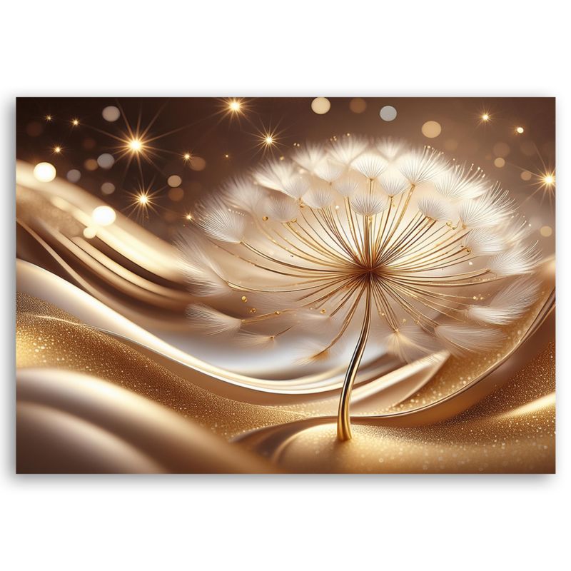 Obraz do salonu sypialni Feeby Kwiaty Złoty Glamour 120x80 cm 1szt