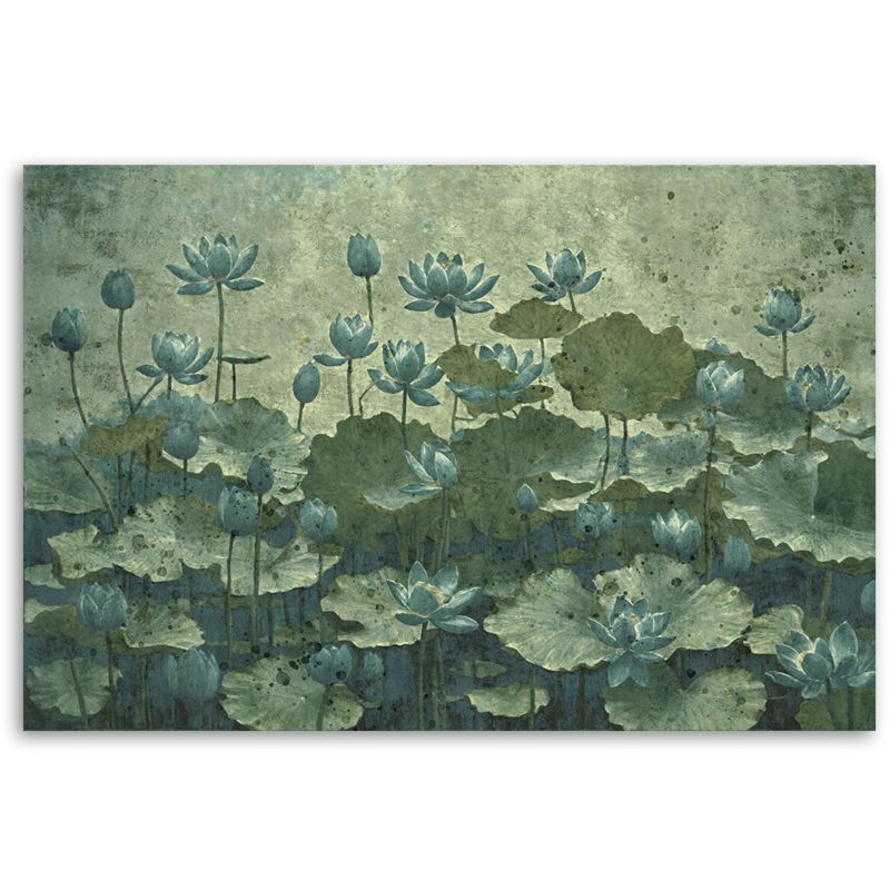 Obraz do salonu sypialni Feeby Kwitnące Zielone Lilie wodne 60x40 cm 1szt