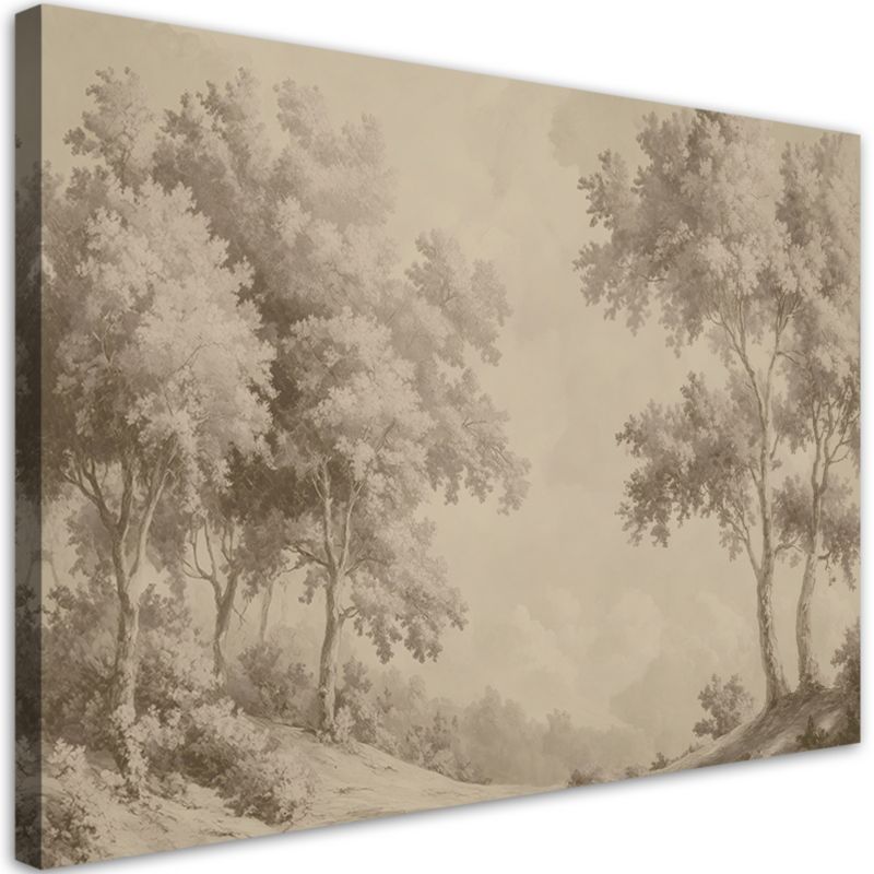 Obraz do salonu sypialni Feeby Las Drzewa Krajobraz Retro 100x70 cm 1szt
