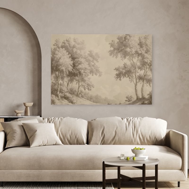 Obraz do salonu sypialni Feeby Las Drzewa Krajobraz Retro 100x70 cm 1szt