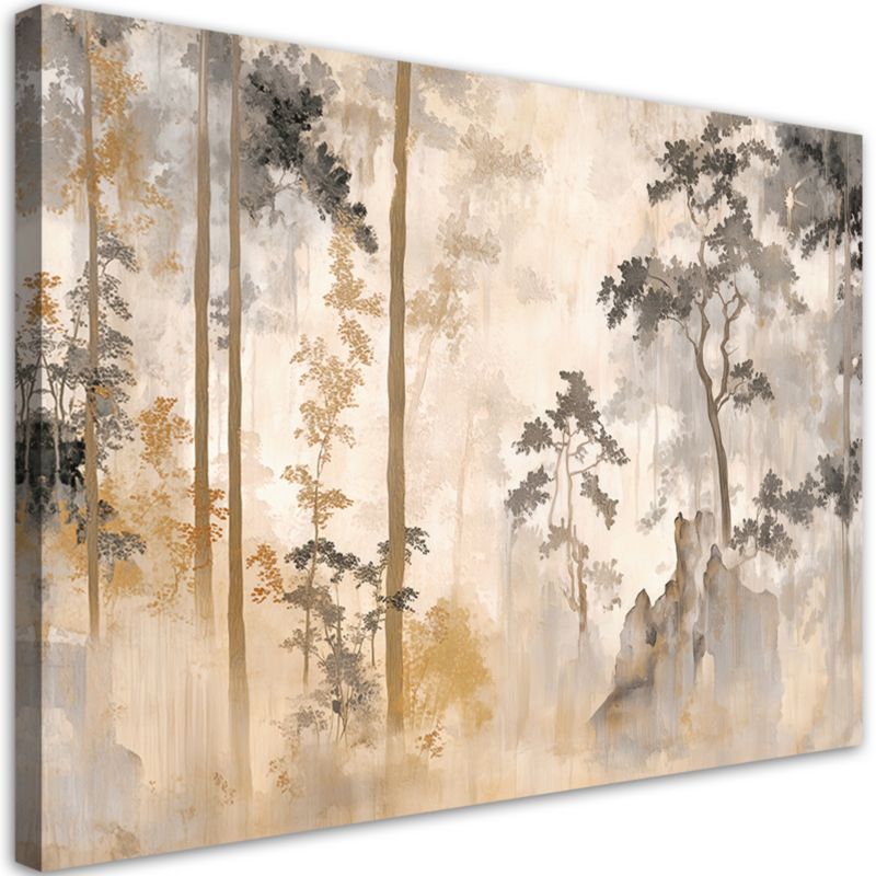 Obraz do salonu sypialni Feeby Las Natura Drzewa w Beżu 60x40 cm 1szt