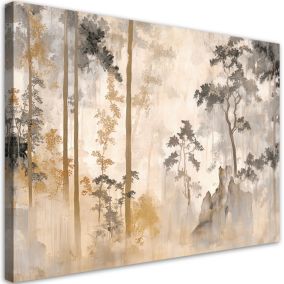 Obraz do salonu sypialni Feeby Las Natura Drzewa w Beżu 60x40 cm 1szt