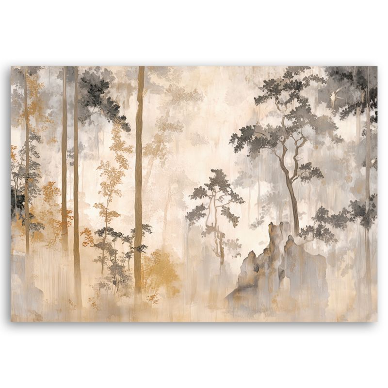 Obraz do salonu sypialni Feeby Las Natura Drzewa w Beżu 60x40 cm 1szt