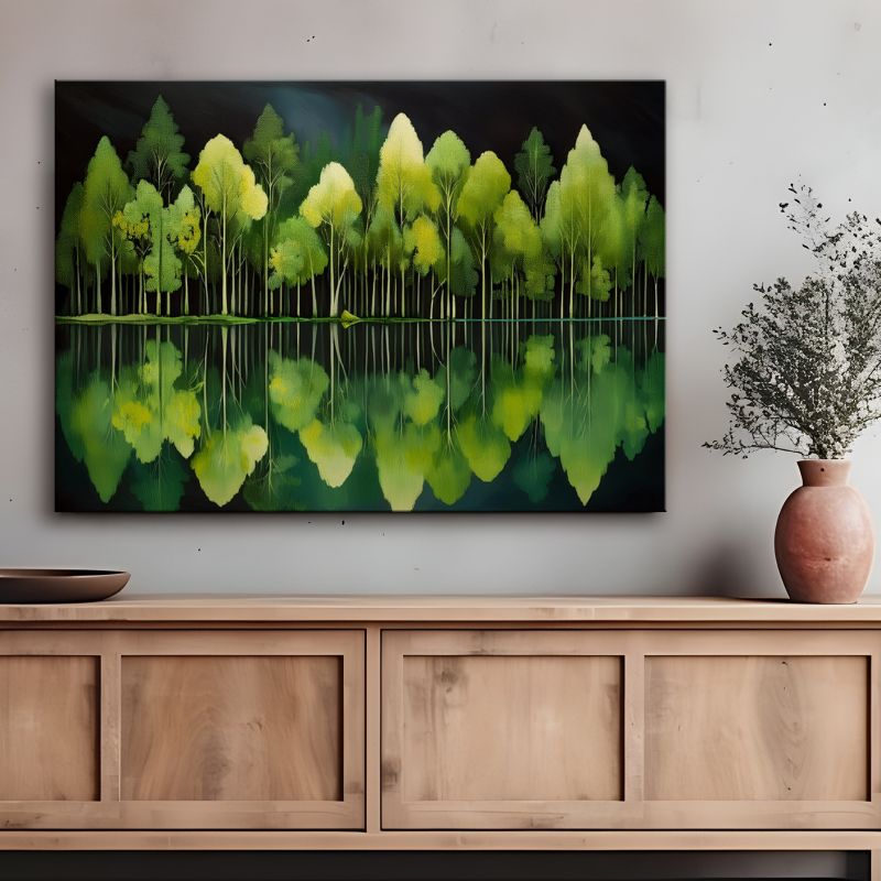 Obraz do salonu sypialni Feeby Las Natura Zielony Krajobraz 120x80 cm 1 szt