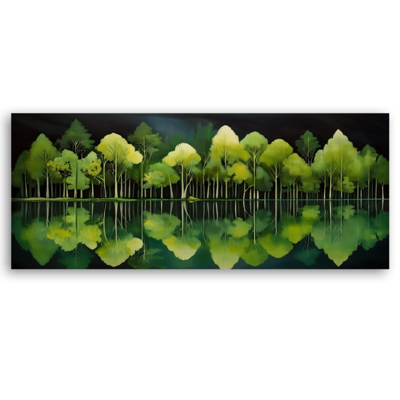 Obraz do salonu sypialni Feeby Las Natura Zielony Pejzaż 90x30 cm 1 szt