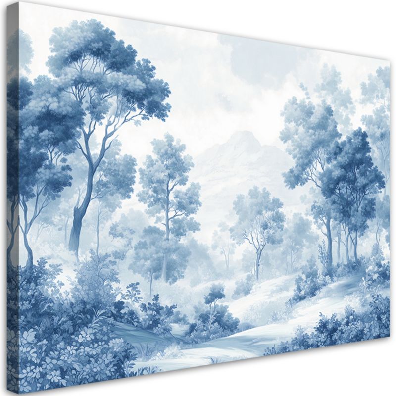 Obraz do salonu sypialni Feeby Las Niebieski Krajobraz 120x80 cm 1szt